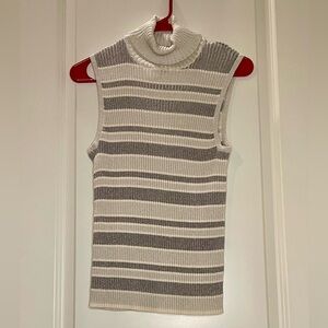 Linea Donna Striped Sleeveless Turtleneck Tank Size XL